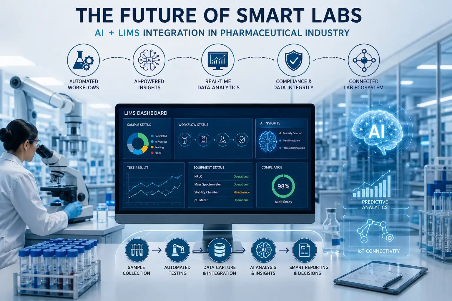Future of Smart Labs Artificial Intelligence and LIMS Integration within the Pharmaceutical Industry