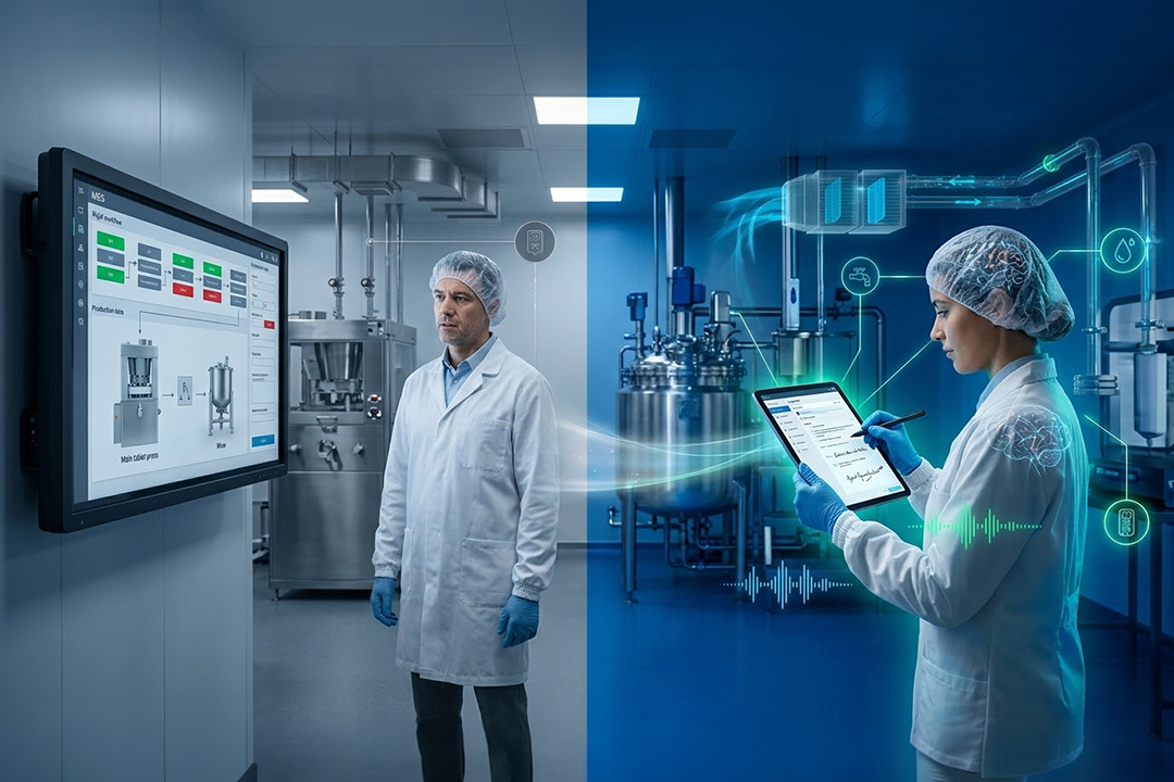 Pharmaceutical manufacturing equipment with digital interface